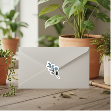 Envelope Seals-Blue-Floral