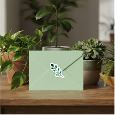 Envelope Seals-Green-Floral