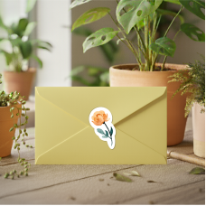 Envelope Seals-Orange-Floral