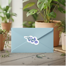 Envelope Seals-Purple-Floral