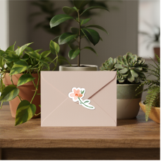 Envelope Seals-Red-Floral