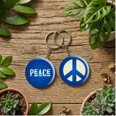 Keychain-Round-Peace-Fun Keychain-Round-Peace-Fun