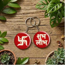 Keychain-Round-Swastik-Shubh-Labh